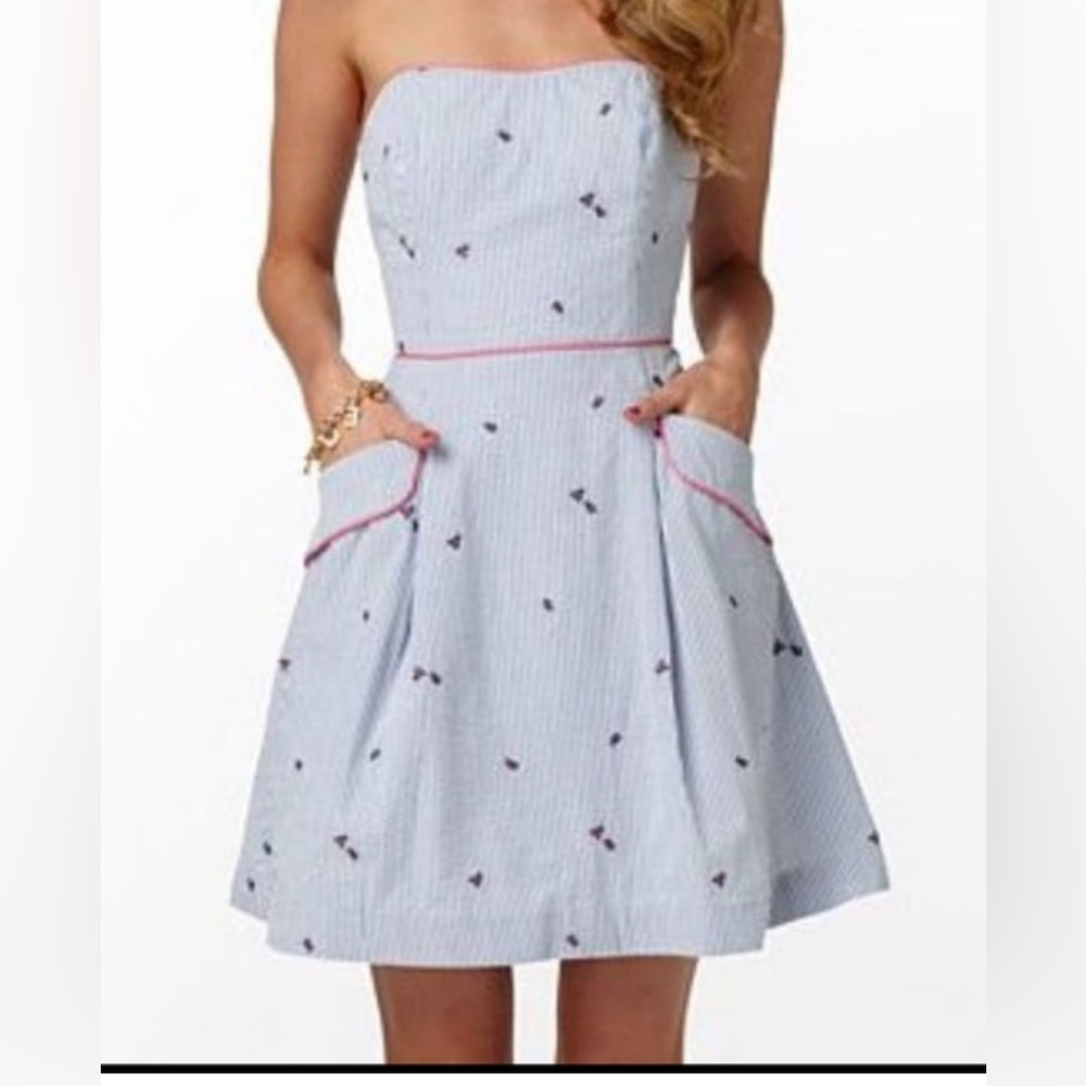 Strapless Lady Bug Lilly Pulitzer dress Size 14